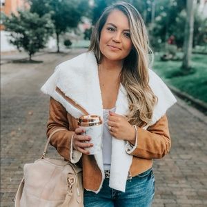 VICI Faux Suede Sherpa Moto Jacket S